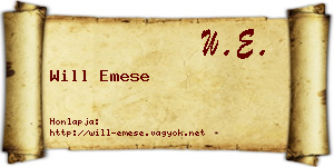 Will Emese névjegykártya